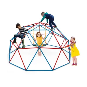 10 Feet Dome Climber with Swing and 800 Lbs Load Capacity-Red - Color: Red