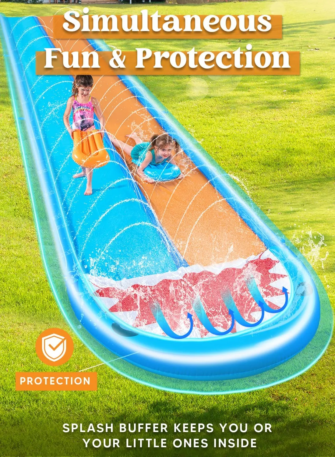22.5ft Double Shark Water Slide (Mid sprinkler)