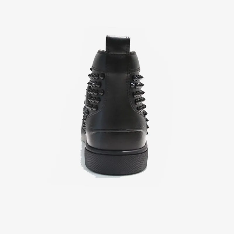 Black Studded High-Top Sneakers