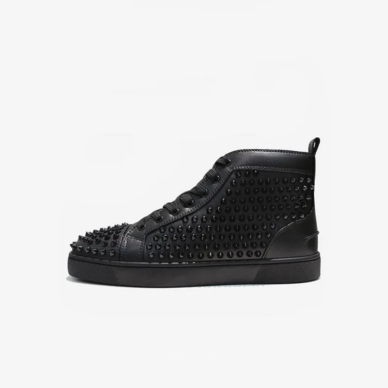 Black Studded High-Top Sneakers
