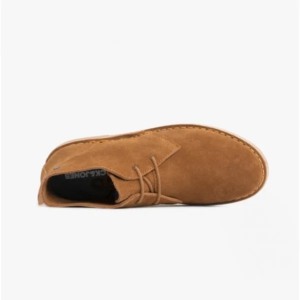 BRAVO Mens Desert Boots Cognac