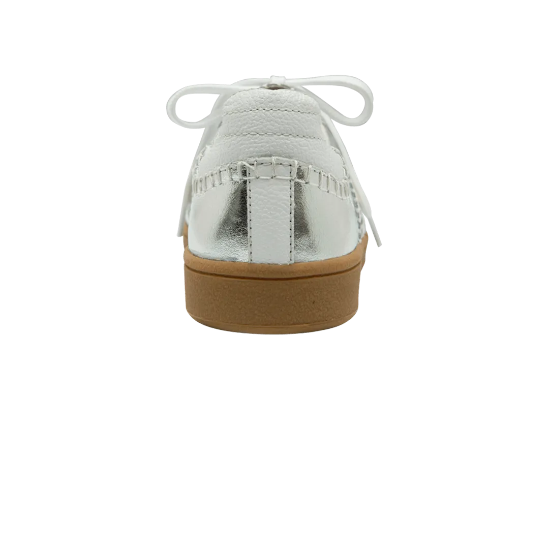 Classic silver leather sneakers