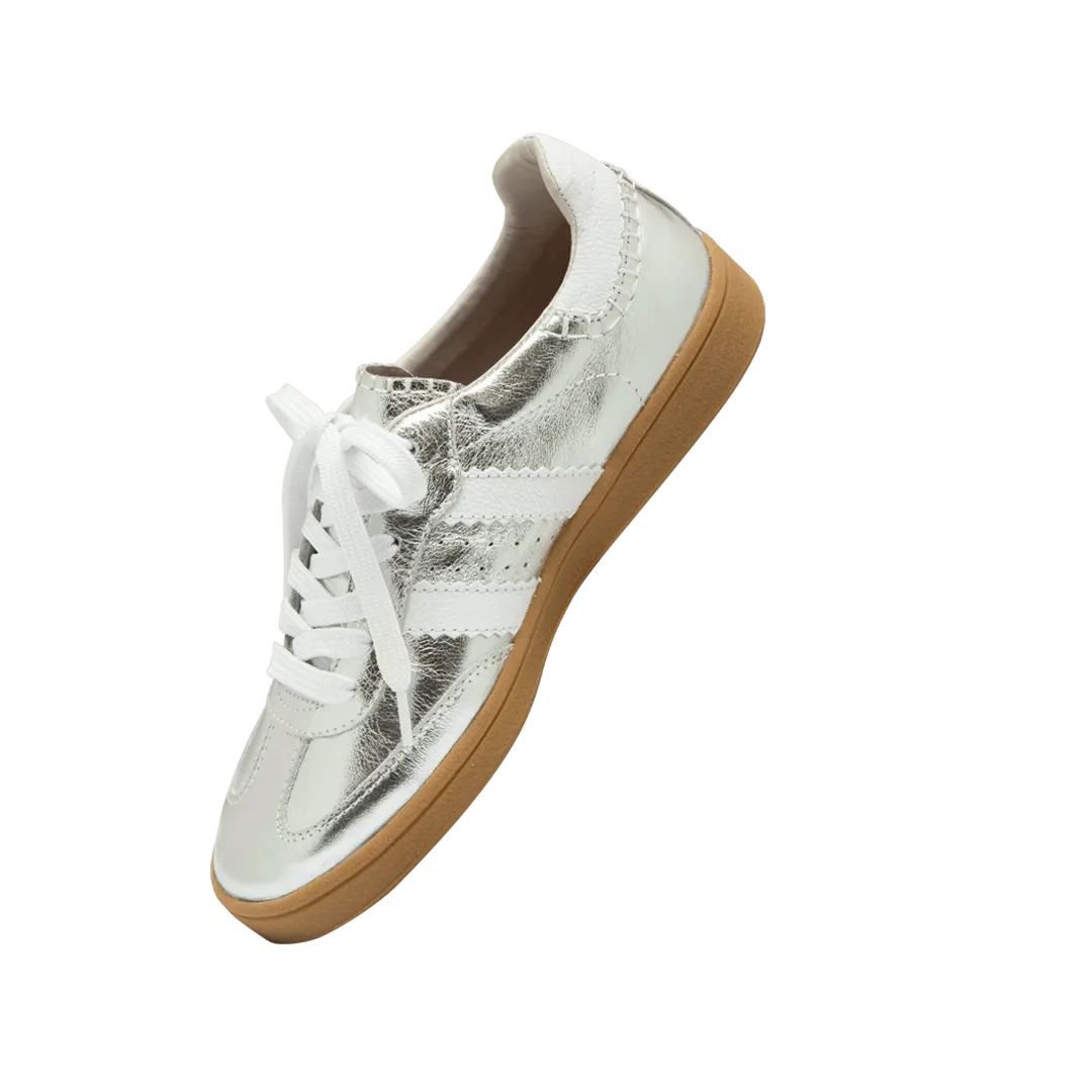 Classic silver leather sneakers