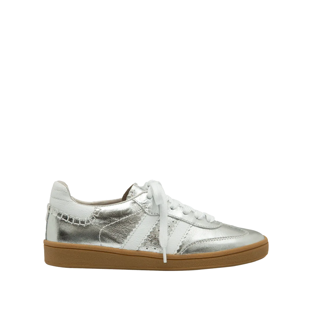 Classic silver leather sneakers