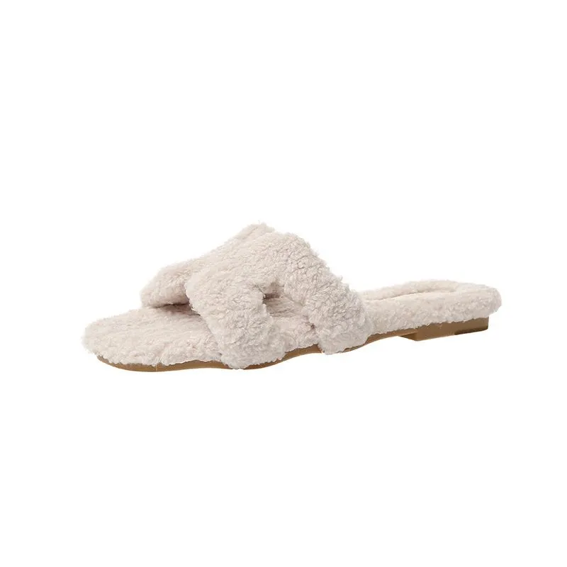 Cozy & Chic Faux-Fur Sheep Slippers