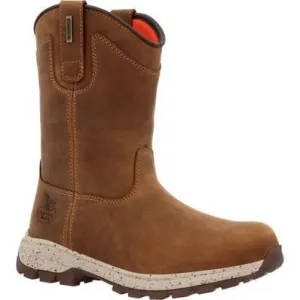Georgia Women's Eagle Trail 10" Soft Toe Waterproof Pull On Work Boot -Brown- GB00645