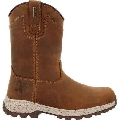 Georgia Women's Eagle Trail 10" Soft Toe Waterproof Pull On Work Boot -Brown- GB00645