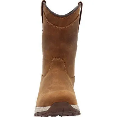 Georgia Women's Eagle Trail 10" Soft Toe Waterproof Pull On Work Boot -Brown- GB00645