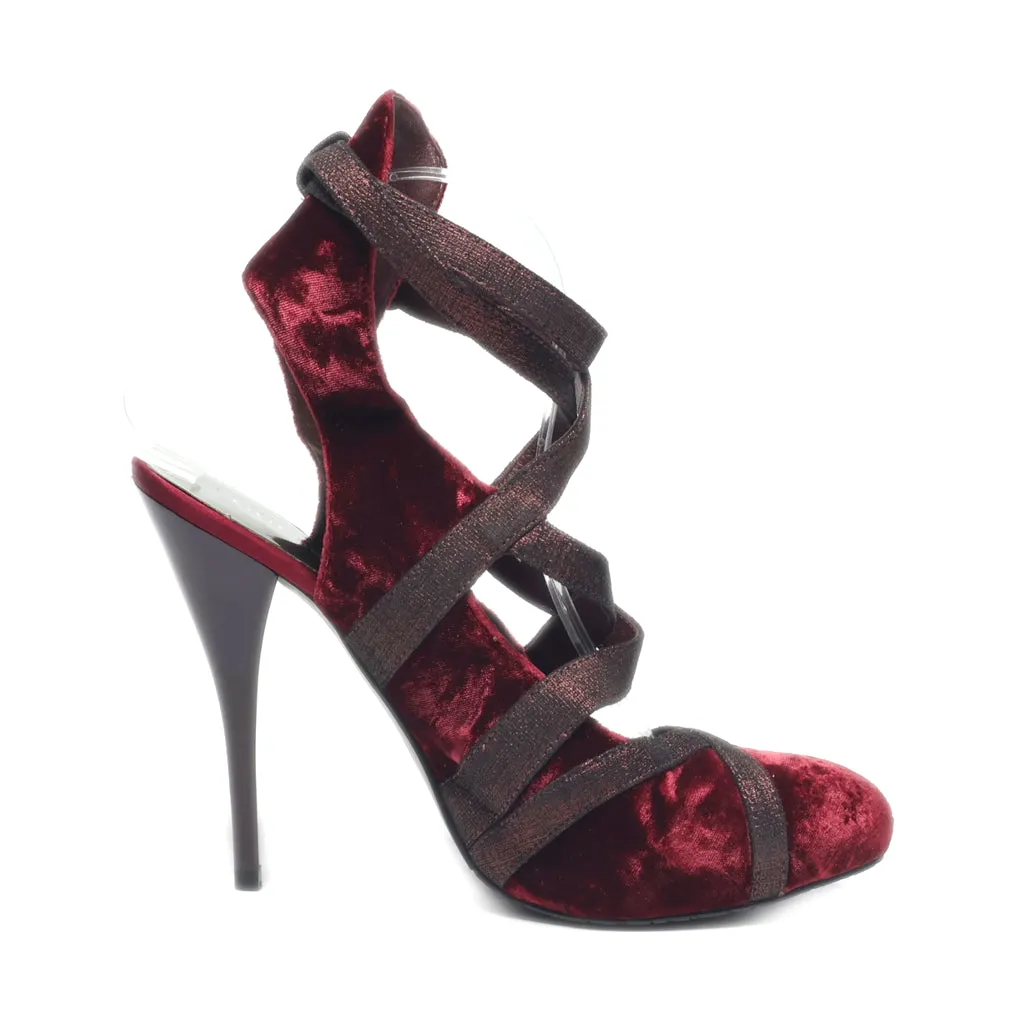 Guess High-Heel Sandals Suede Maroon Colour For Women