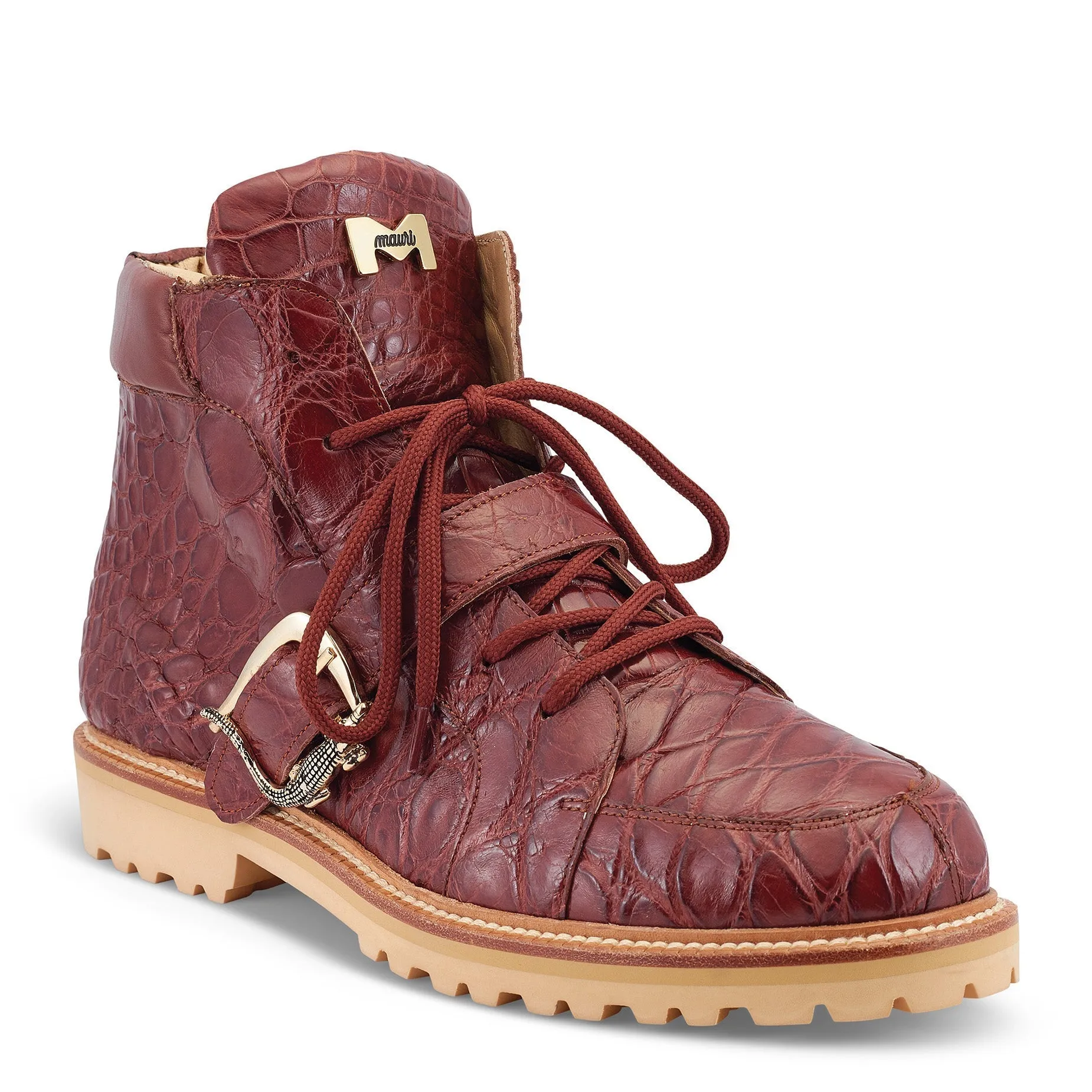 Mauri Corrupt 4994/1 Men's Shoes Gold Exotic Alligator Chukka Boots (MA5481)