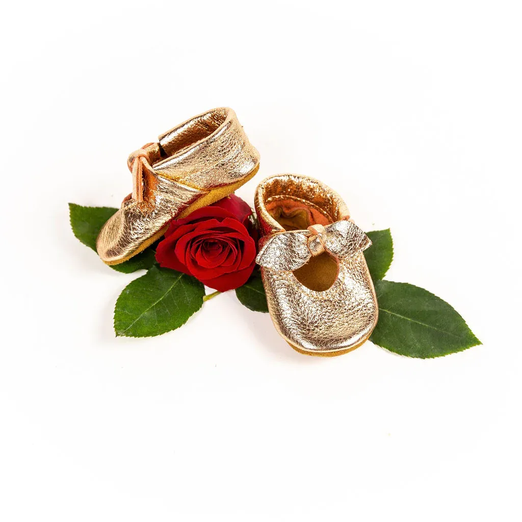 Rose Gold Bella Jane Bow Shoes Baby and Toddler