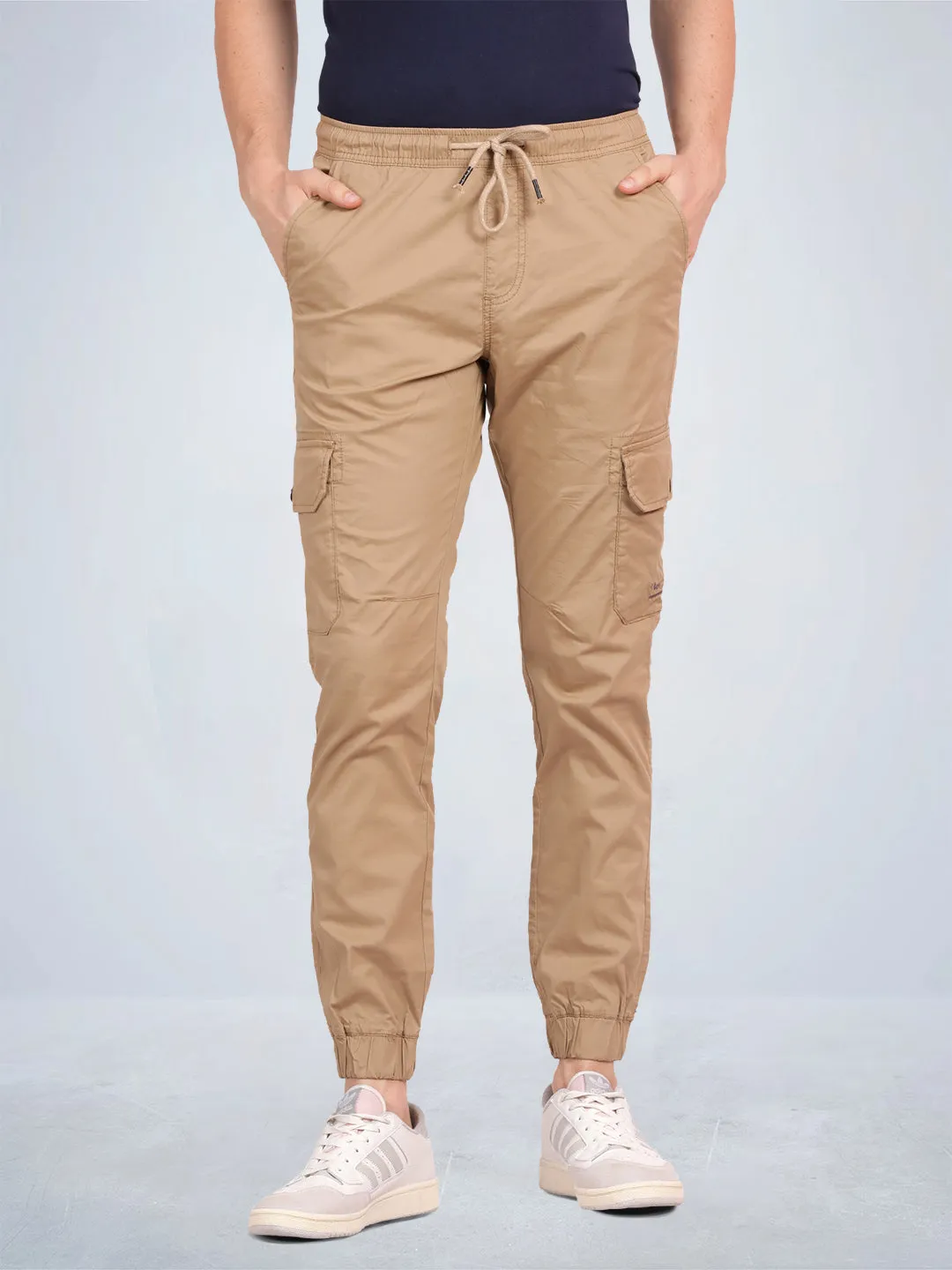Solid Khaki Cargo Joggers