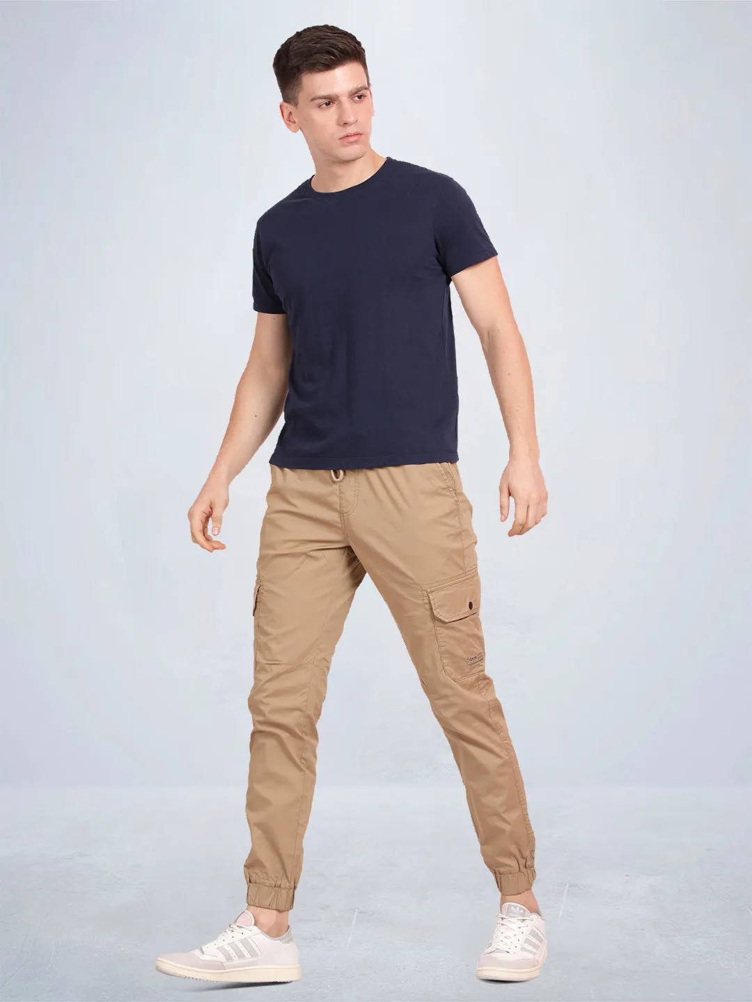 Solid Khaki Cargo Joggers