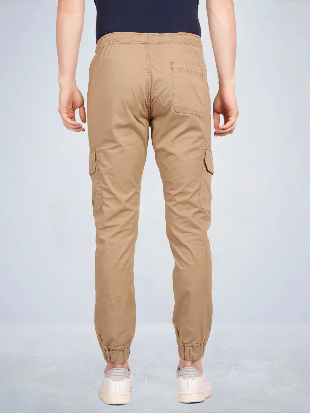 Solid Khaki Cargo Joggers