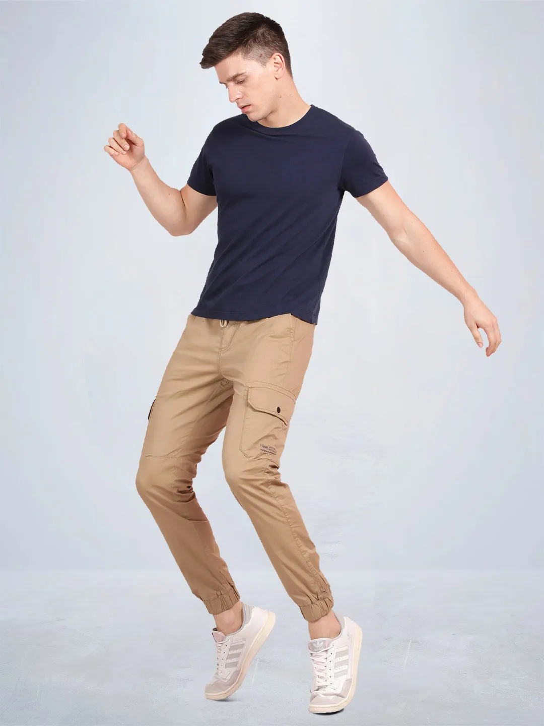Solid Khaki Cargo Joggers