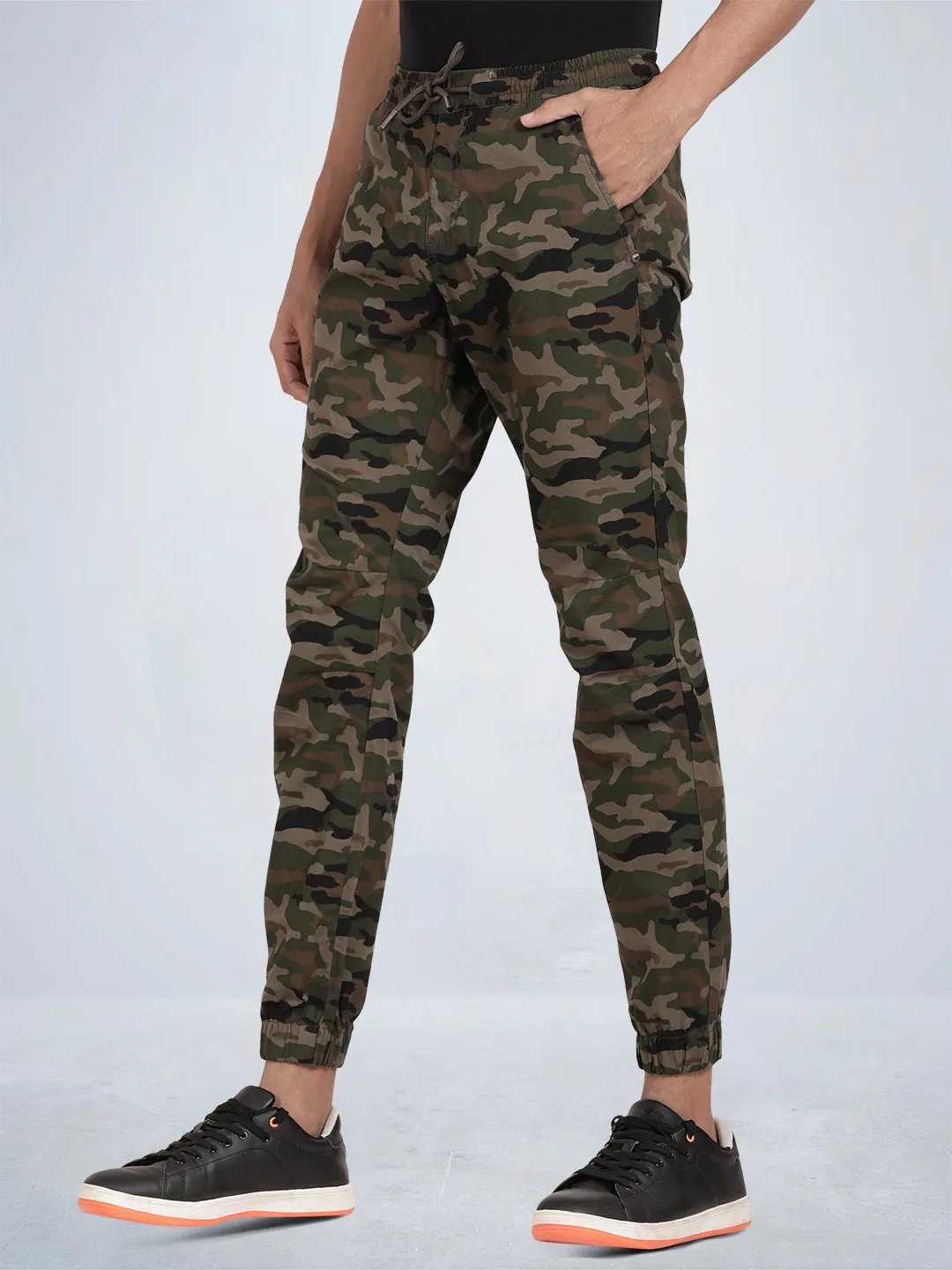 Solid Olive Cargo Joggers