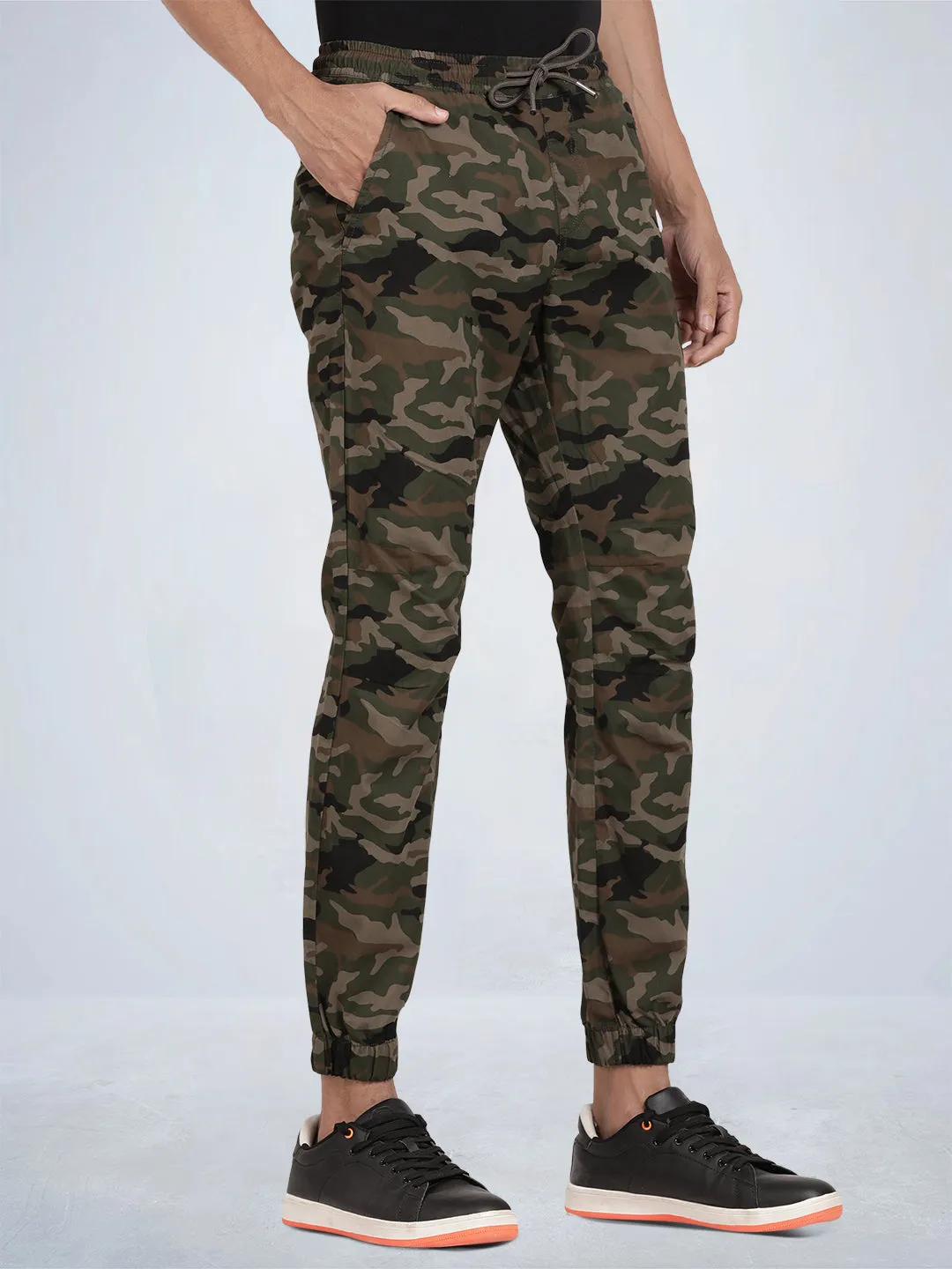 Solid Olive Cargo Joggers