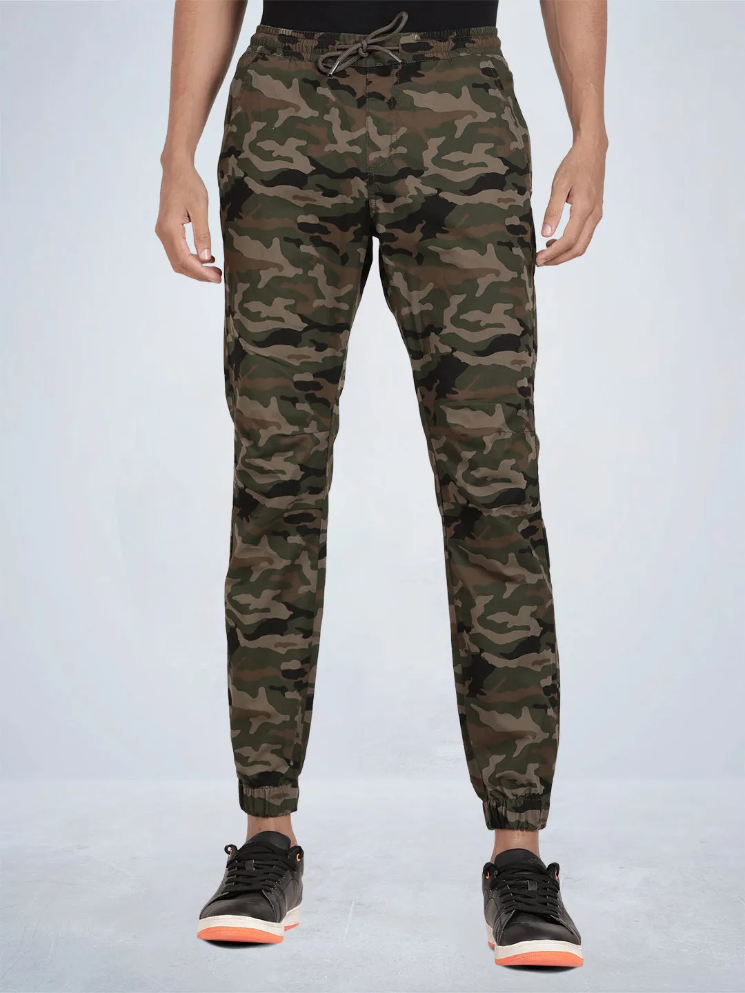 Solid Olive Cargo Joggers