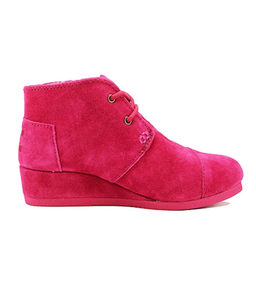 Toms for Kids: Desert Wedge Fuchsia Suede