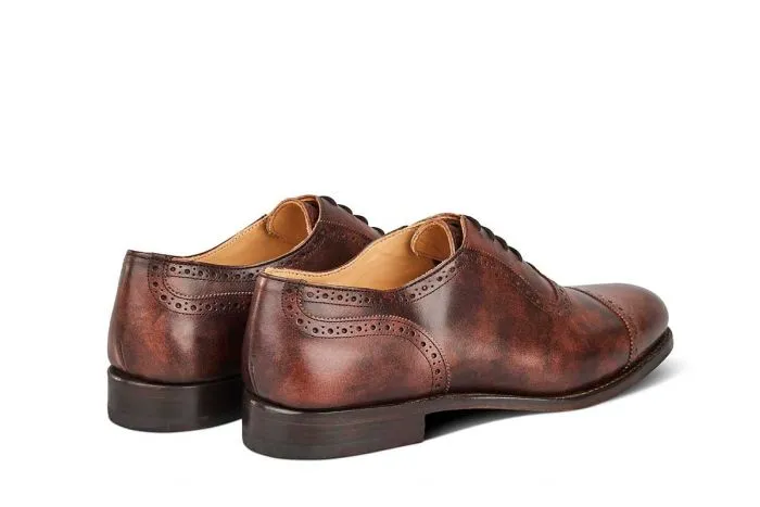 Trenton Toecap Oxford City Shoe - Brown Museum Calf