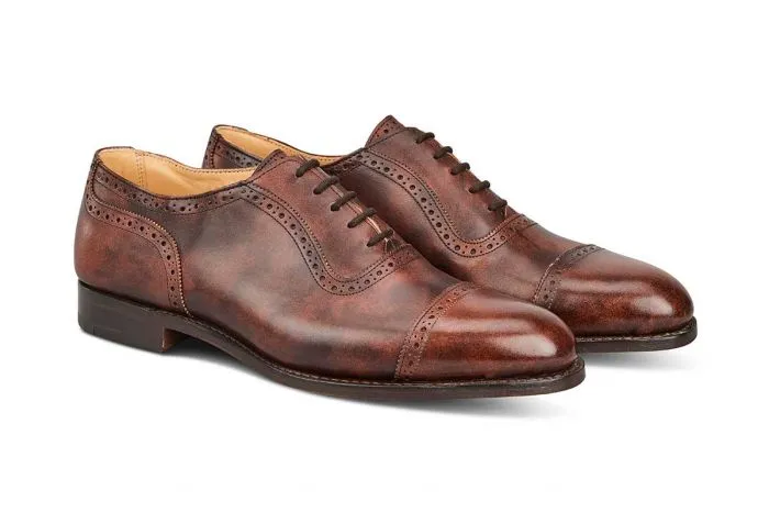 Trenton Toecap Oxford City Shoe - Brown Museum Calf