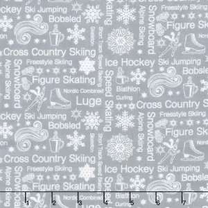 Winter Games - Text Grey Yardage
