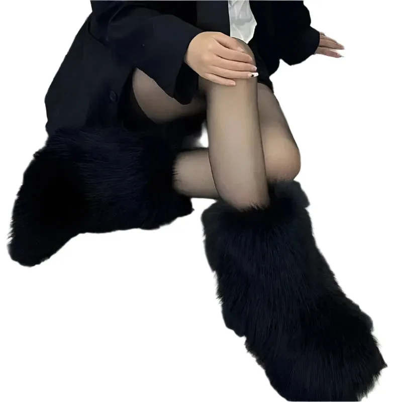 Women's Luxury Fluffy Faux Fur Snow Boots – Warm Plush Winter Footwear