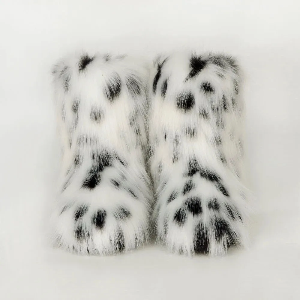 Women's Luxury Fluffy Faux Fur Snow Boots – Warm Plush Winter Footwear